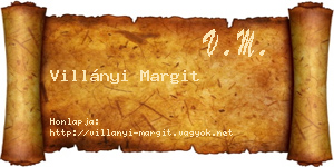 Villányi Margit névjegykártya
